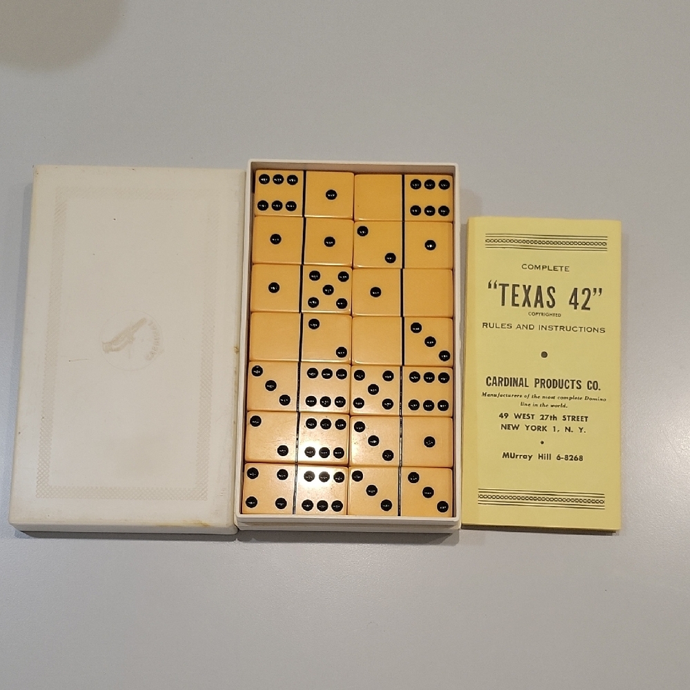 Vintage Cardinal Domino Set - Orange